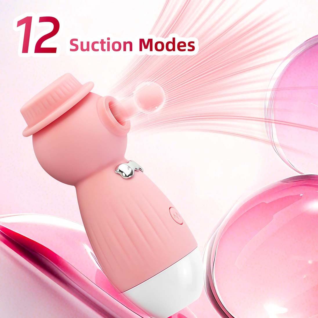 Discreet Clit Nipples Sucker Vibrator with 12 Deep Powerful Modes Rose Toy Sucking Massager Clitoral Stimulator Flirtation Foreplay Adult Compact Sex Toy Non-embarrassed Gift for Women Girlfriend Wife