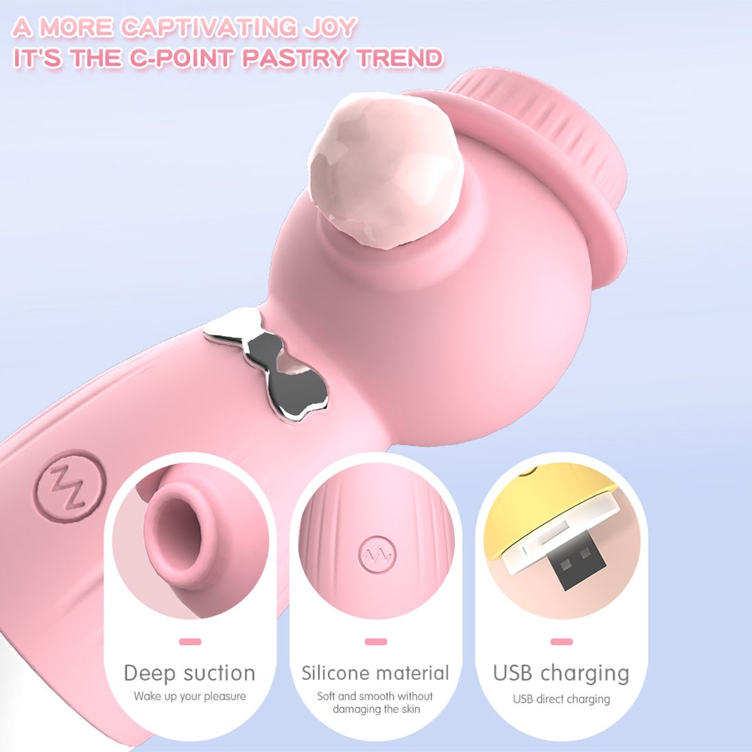 Discreet Clit Nipples Sucker Vibrator with 12 Deep Powerful Modes Rose Toy Sucking Massager Clitoral Stimulator Flirtation Foreplay Adult Compact Sex Toy Non-embarrassed Gift for Women Girlfriend Wife