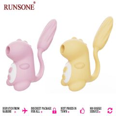 Discreet 3in1 Sucking Vibrator Lovely Dinosaur Tail Massager Clit Nipples Anal Rose Sucker 12 Modes Pleasure Dilldo for Vaginal Clitoral G-spot Stimulation Adult Non-embarrassed Sex Toy Gift for Women