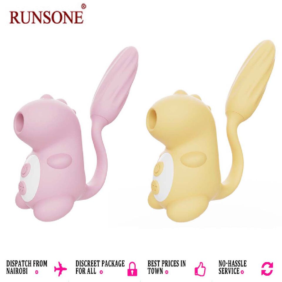 Discreet 3in1 Sucking Vibrator Lovely Dinosaur Tail Massager Clit Nipples Anal Rose Sucker 12 Modes Pleasure Dilldo for Vaginal Clitoral G-spot Stimulation Adult Non-embarrassed Sex Toy Gift for Women