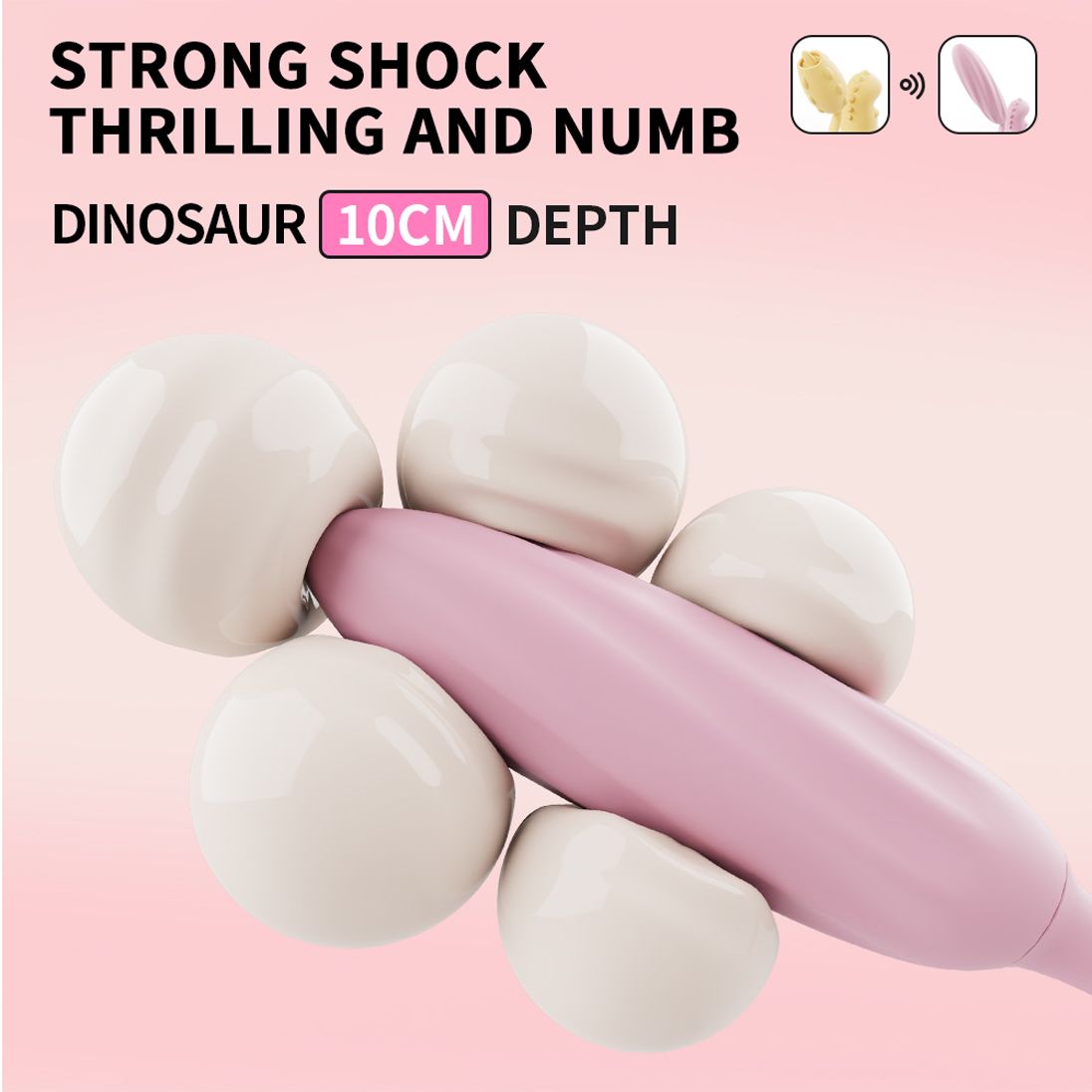 Discreet 3in1 Sucking Vibrator Lovely Dinosaur Tail Massager Clit Nipples Anal Rose Sucker 12 Modes Pleasure Dilldo for Vaginal Clitoral G-spot Stimulation Adult Non-embarrassed Sex Toy Gift for Women