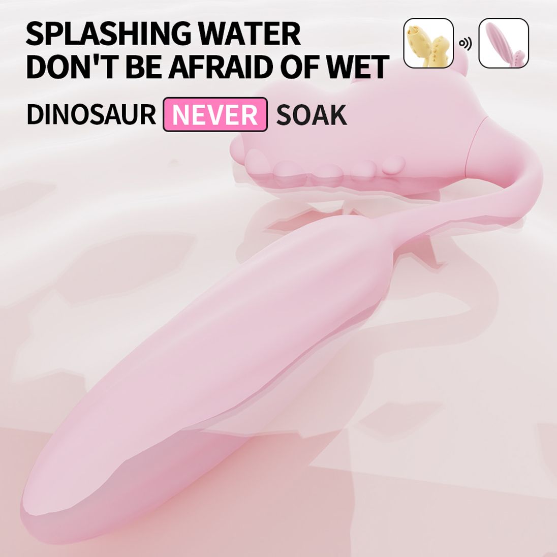 Discreet 3in1 Sucking Vibrator Lovely Dinosaur Tail Massager Clit Nipples Anal Rose Sucker 12 Modes Pleasure Dilldo for Vaginal Clitoral G-spot Stimulation Adult Non-embarrassed Sex Toy Gift for Women