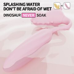 Discreet 3in1 Sucking Vibrator Lovely Dinosaur Tail Massager Clit Nipples Anal Rose Sucker 12 Modes Pleasure Dilldo for Vaginal Clitoral G-spot Stimulation Adult Non-embarrassed Sex Toy Gift for Women