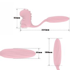 Discreet 3in1 Sucking Vibrator Lovely Dinosaur Tail Massager Clit Nipples Anal Rose Sucker 12 Modes Pleasure Dilldo for Vaginal Clitoral G-spot Stimulation Adult Non-embarrassed Sex Toy Gift for Women