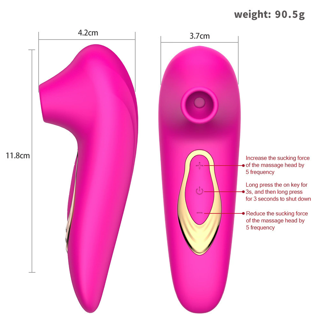 Women Handheld Sucking Vibrator Rose Sucker Mini Oral Stimulator Nipples Clit Stimulation Powerful Rechargeable 5 Sucking & Vibrating Modes Compact Adult Foreplay Sex Toy Gift For Girlfriend Wife