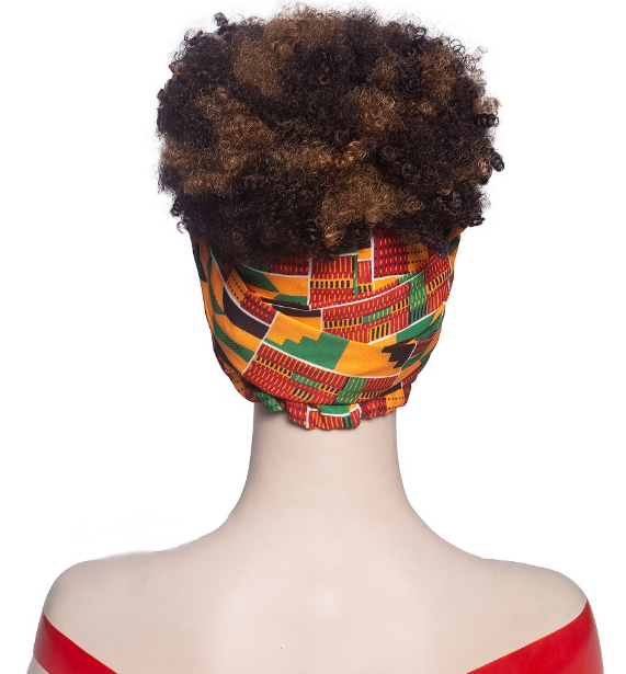 2025 new headscarf wig young and fashionable small roll fluffy wig headband