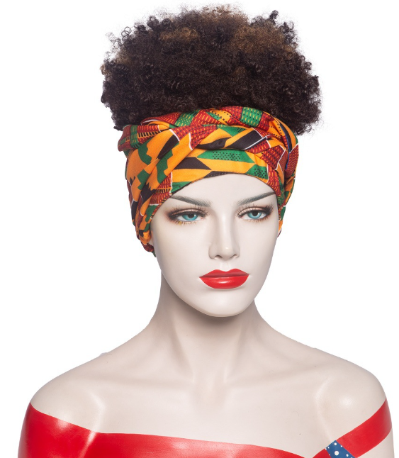 2025 new headscarf wig young and fashionable small roll fluffy wig headband