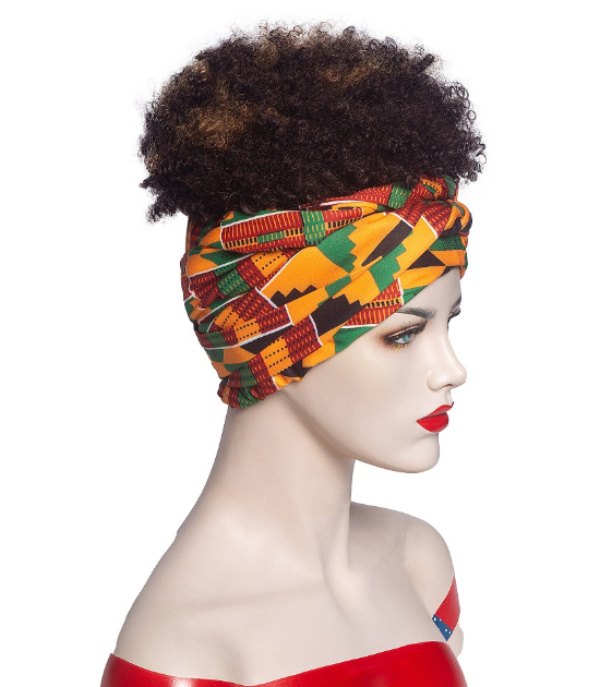 2025 new headscarf wig young and fashionable small roll fluffy wig headband