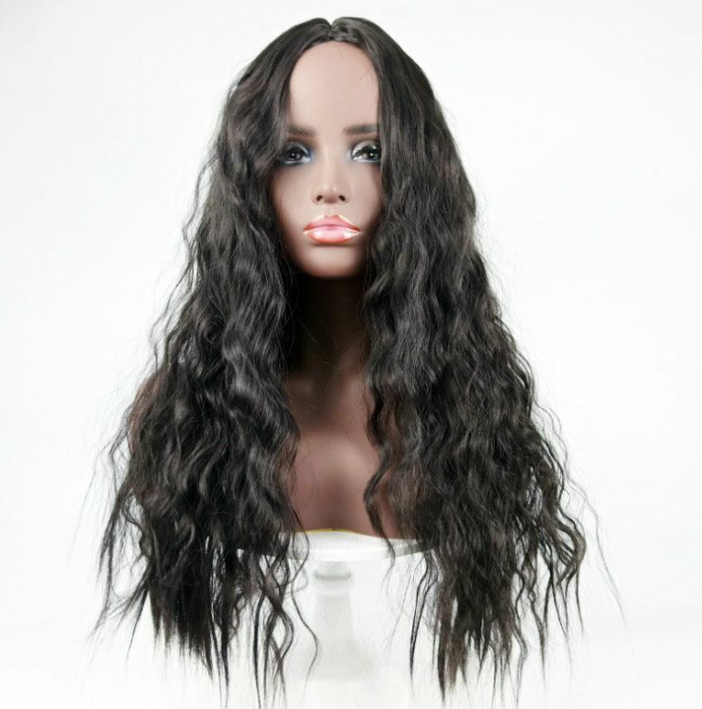 2025 New Corn Roll Wig Young and Fashionable Corn Roll Fluffy Wig Headset Long Wig