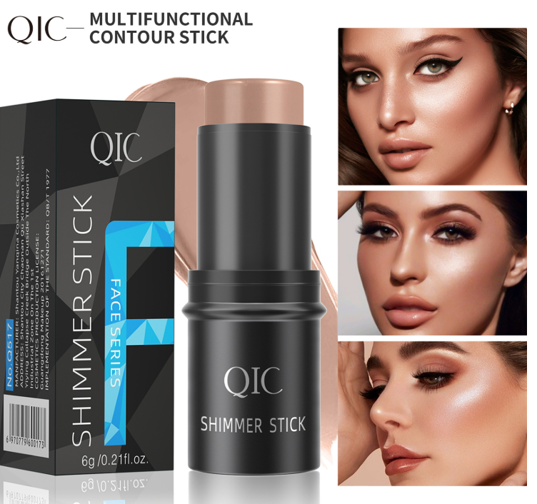 2025 Fashion Makeup QIC High light Brightening Shadow Stick 3D Face Priming Cream concealer powder blusher Cosmetic Stick High light Cosmetic Stick Dual purpose
