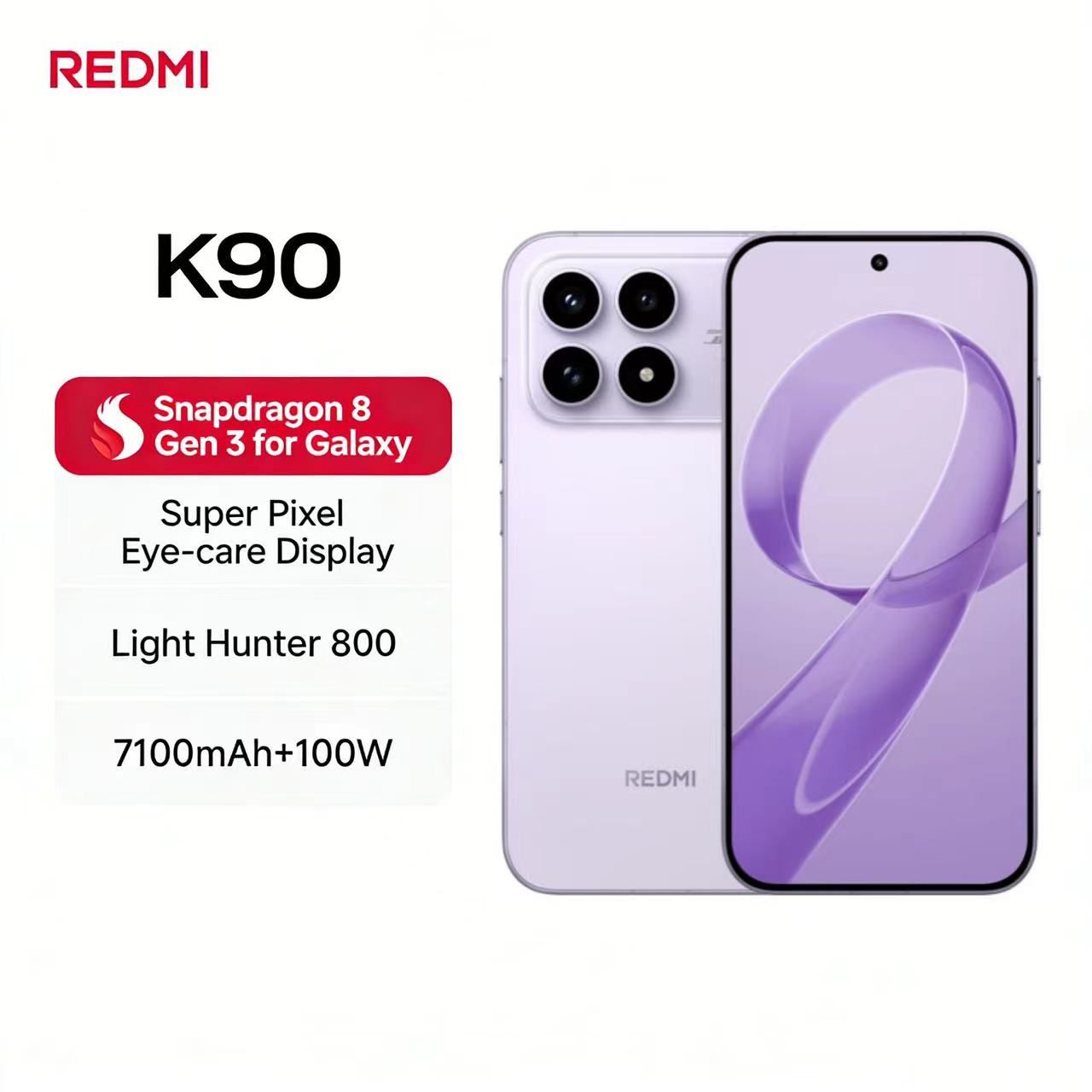 Brand New XIAOMI Redmi K90 5G Snapdragon 8 Elite 7100mAh 100W Massive Battery 6.59'' 120Hz Eye Protection Screen IP68 Waterproof Android 16 USB Type-C Smart Phones