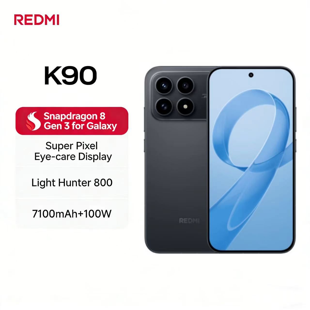 Brand New XIAOMI Redmi K90 5G Snapdragon 8 Elite 7100mAh 100W Massive Battery 6.59'' 120Hz Eye Protection Screen IP68 Waterproof Android 16 USB Type-C Smart Phones