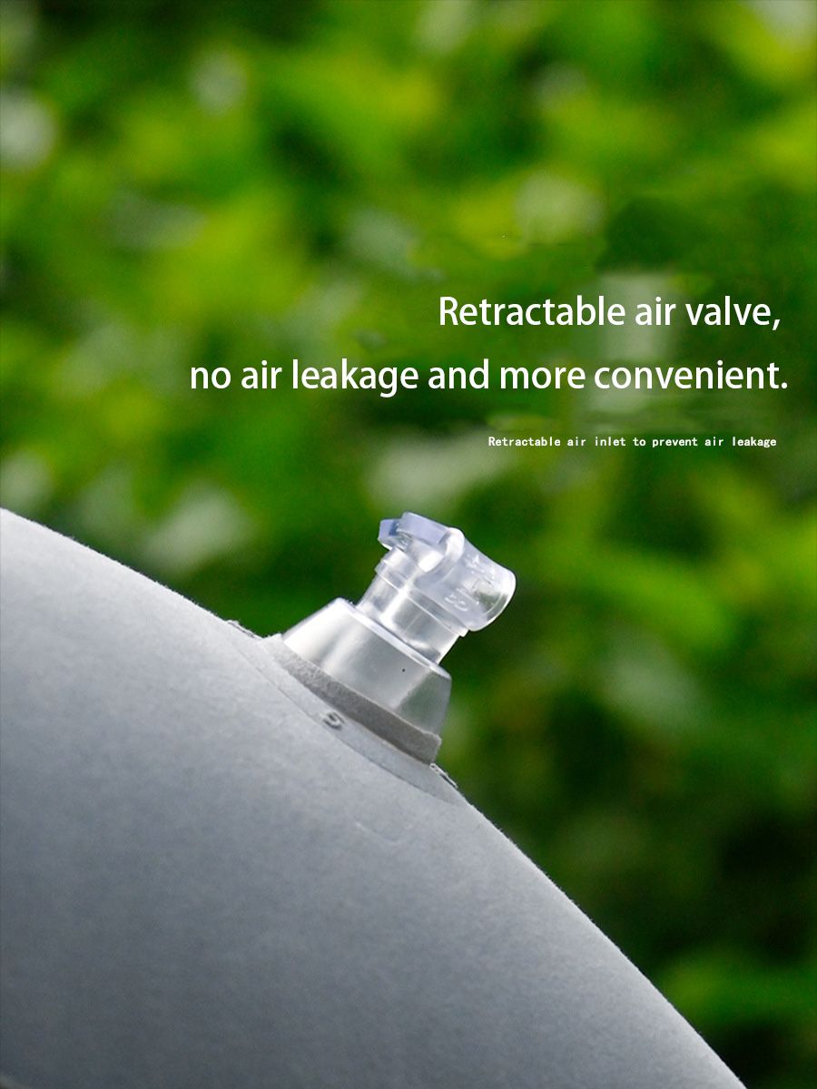 Flocked Inflatable Camping Pillow – Large Thickened Square Design, Foldable & Portable for Outdoor Use, Sleeping Bag Companion & Lunch Break Cushion