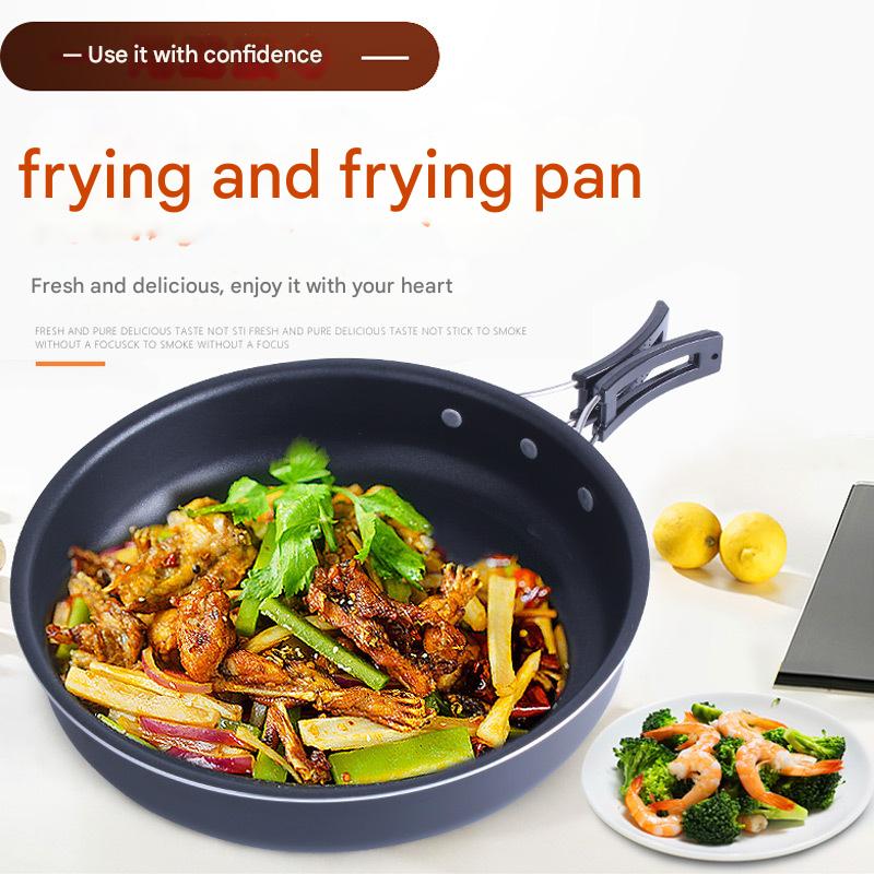 Mountain customer outdoor camping barbecue frying pan frying pan non-stick pan barbecue baking tray folding single pot