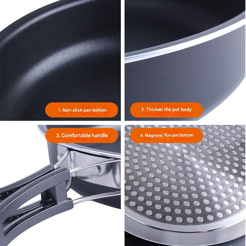Mountain customer outdoor camping barbecue frying pan frying pan non-stick pan barbecue baking tray folding single pot
