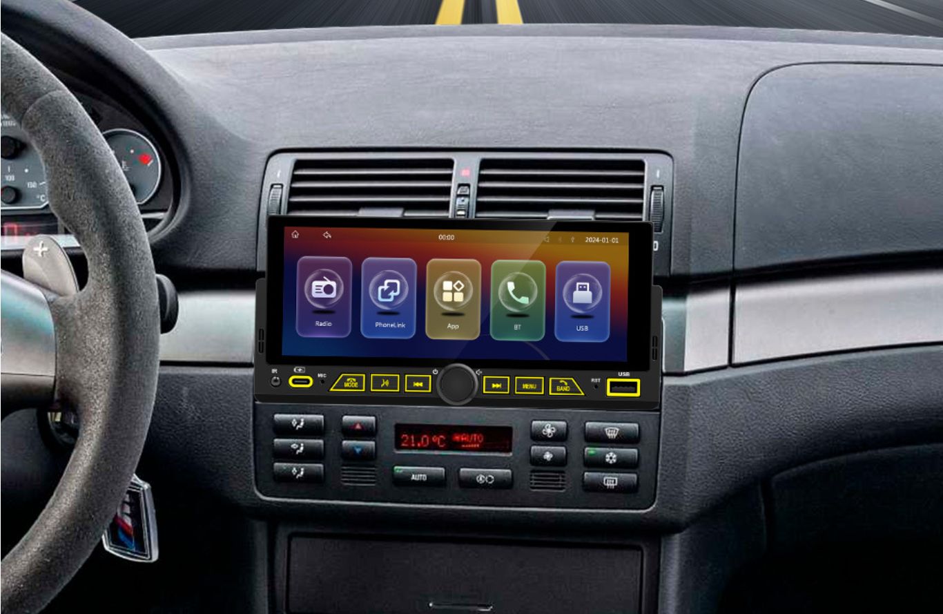 2025 new 6.86-inch single spindle car MP5 player, high-definition reversing image, Bluetooth carplay navigation host with reversing camera