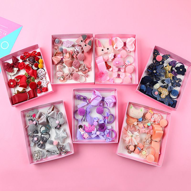 18 Pcs Girls Hair Accessories Sets Bows Cute Barrettes Cat Baby Hair Clips Hair Ties Elastic Hair Bands Gifts for Teen Girls Kis Birthday Gifts