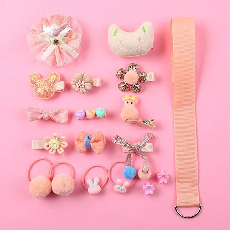 18 Pcs Girls Hair Accessories Sets Bows Cute Barrettes Cat Baby Hair Clips Hair Ties Elastic Hair Bands Gifts for Teen Girls Kis Birthday Gifts