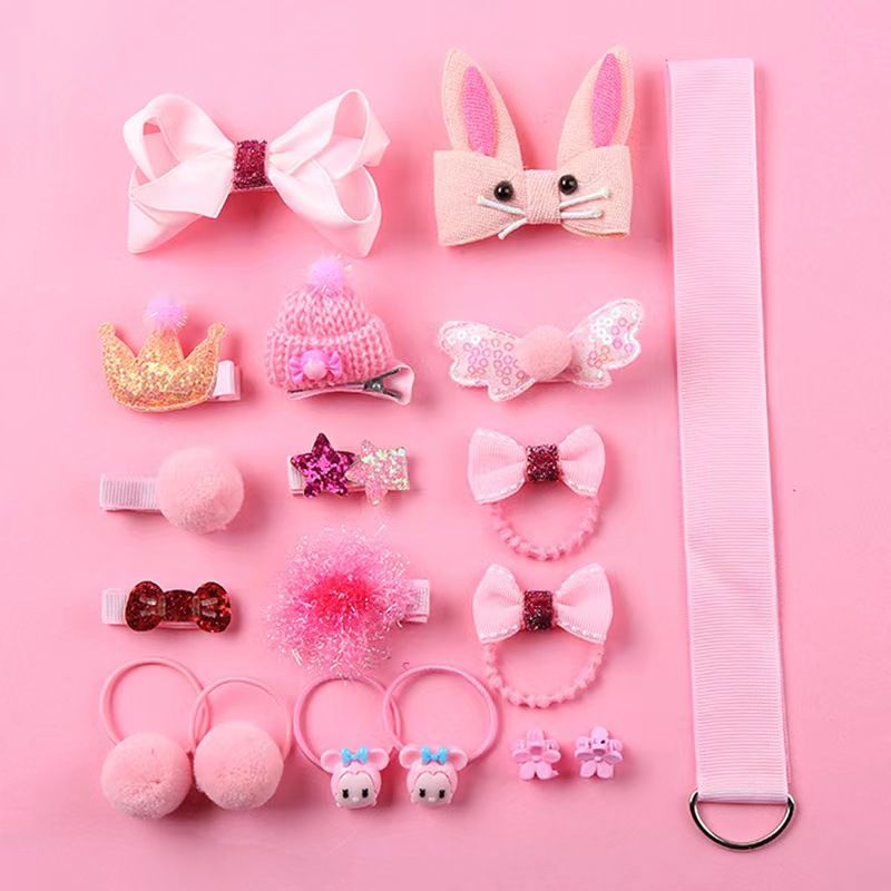 18 Pcs Girls Hair Accessories Sets Bows Cute Barrettes Cat Baby Hair Clips Hair Ties Elastic Hair Bands Gifts for Teen Girls Kis Birthday Gifts