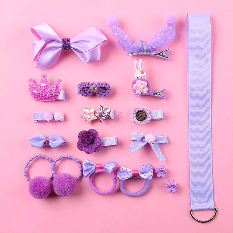 18 Pcs Girls Hair Accessories Sets Bows Cute Barrettes Cat Baby Hair Clips Hair Ties Elastic Hair Bands Gifts for Teen Girls Kis Birthday Gifts