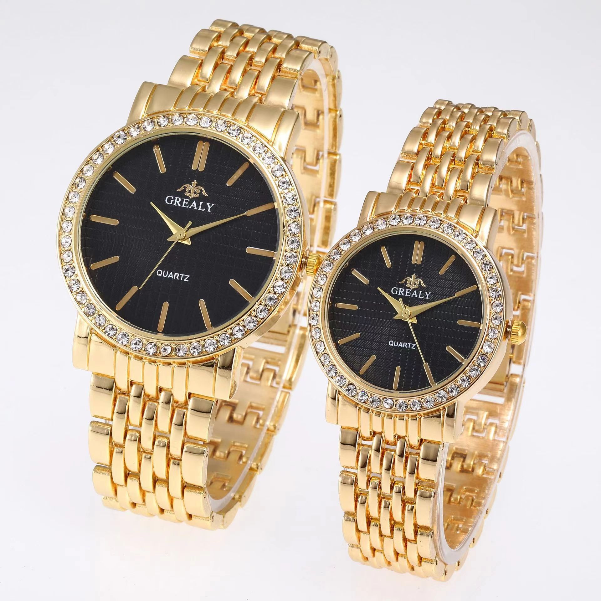 Grealy Men Watches Quartz Stainless Steel Band Men Wrist Watch Couples Watches Couple Watch Lovers Luxury Quartz Good Wristwatches Man Male Valentine's Day Christmas Birthday Gifts