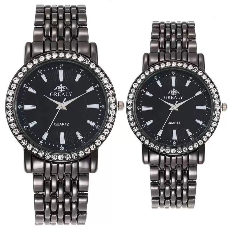 Grealy Men Watches Quartz Stainless Steel Band Men Wrist Watch Couples Watches Couple Watch Lovers Luxury Quartz Good Wristwatches Man Male Valentine's Day Christmas Birthday Gifts