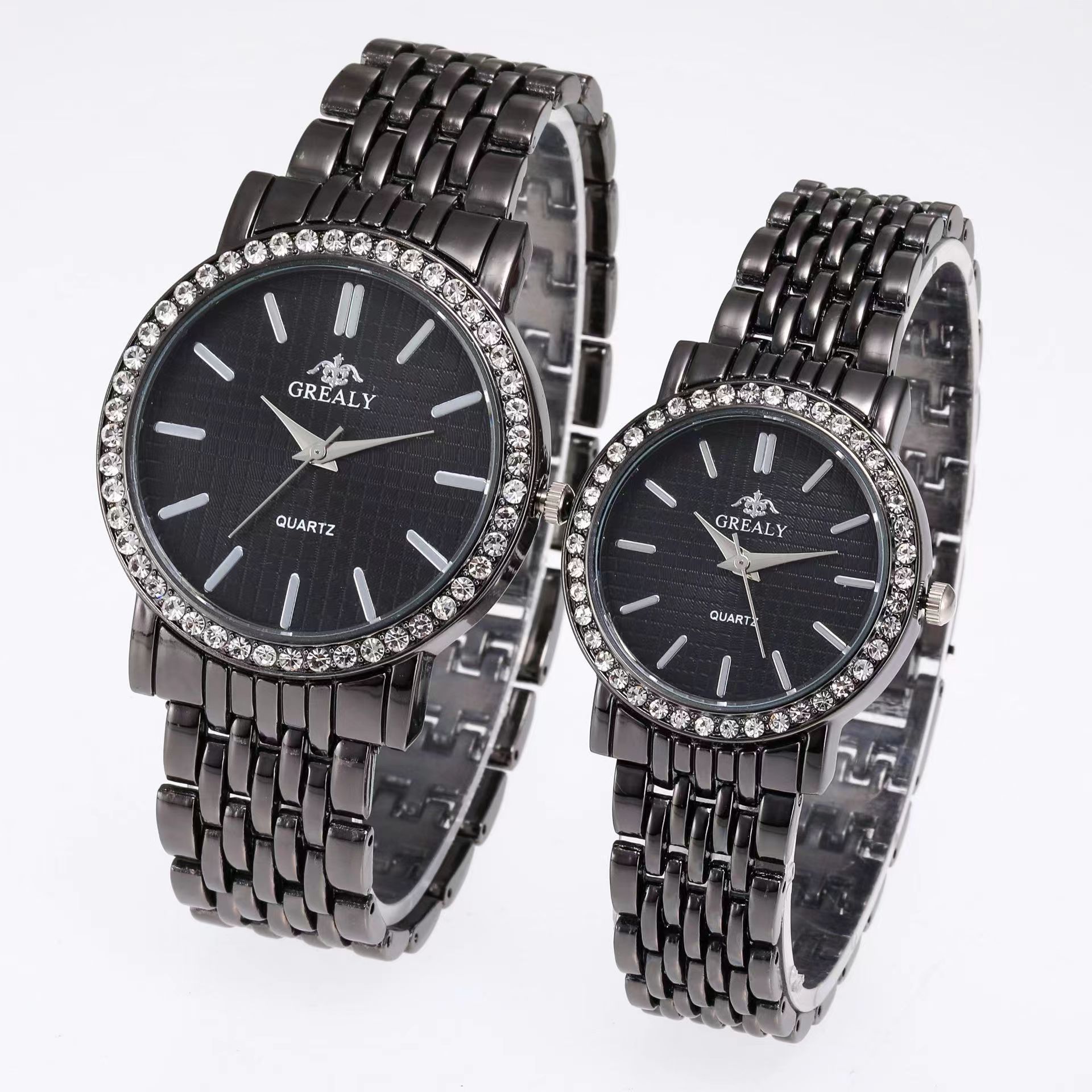 Grealy Men Watches Quartz Stainless Steel Band Men Wrist Watch Couples Watches Couple Watch Lovers Luxury Quartz Good Wristwatches Man Male Valentine's Day Christmas Birthday Gifts