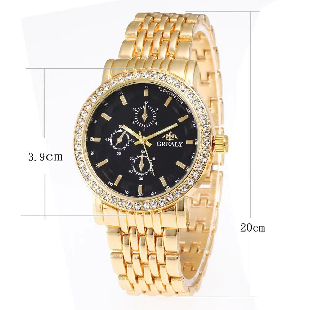 Grealy Men Watches Quartz Stainless Steel Band Men Wrist Watch Couples Watches Couple Watch Lovers Luxury Quartz Good Wristwatches Man Male Valentine's Day Christmas Birthday Gifts