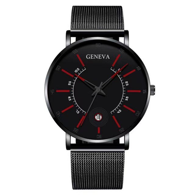 Geneva Men Watch Stainless Quartz WristWatches Waterproof Male Watches Fashion Wrist Watch With Date Classic Valentine's Day Christmas Birthday Gifts