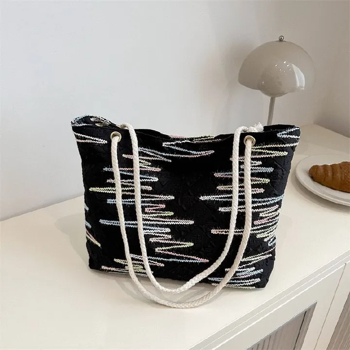 Women Tote Bag Canvas Shoulder Cord Bags Large Capacity Handbags Hobo Handbags Casual Messenger Bag Top Handle Bags Fashion Girlfriend Wife Gifts For Festival Valentine's Day Birthday Christmas