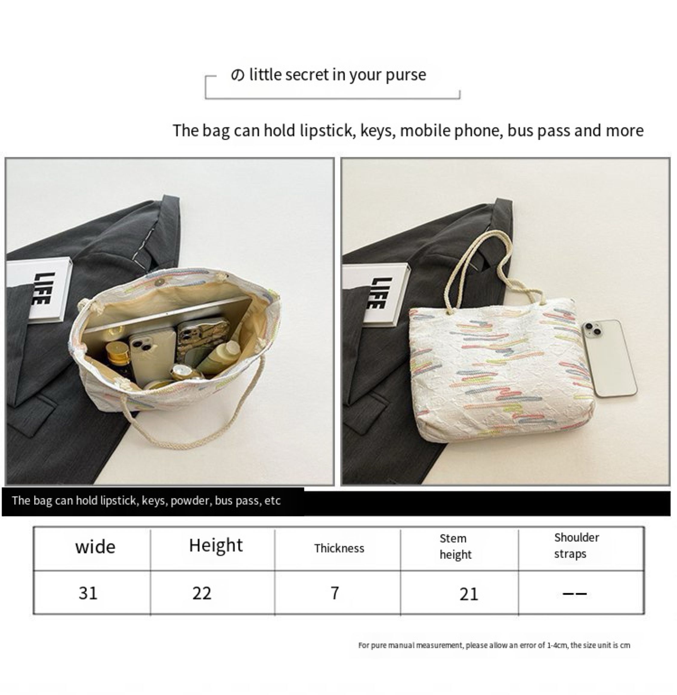 Women Tote Bag Canvas Shoulder Cord Bags Large Capacity Handbags Hobo Handbags Casual Messenger Bag Top Handle Bags Fashion Girlfriend Wife Gifts For Festival Valentine's Day Birthday Christmas