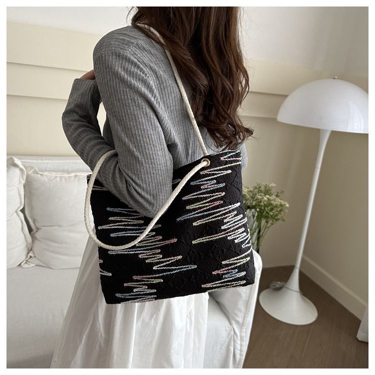 Women Tote Bag Canvas Shoulder Cord Bags Large Capacity Handbags Hobo Handbags Casual Messenger Bag Top Handle Bags Fashion Girlfriend Wife Gifts For Festival Valentine's Day Birthday Christmas