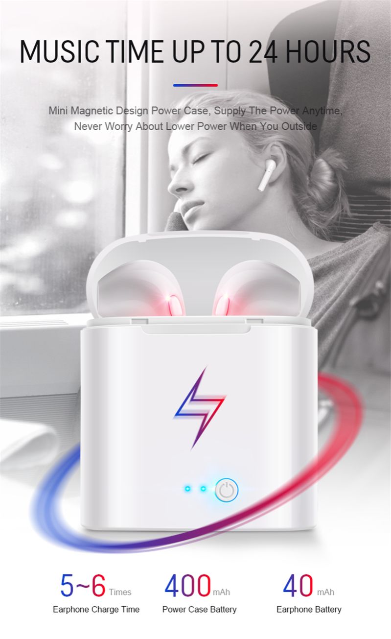 i7s Bluetooth Earphones Wireless Stereo Ear Phone Earphone Earbuds  For Android IOS Airpod Waterproof With Charging Box
