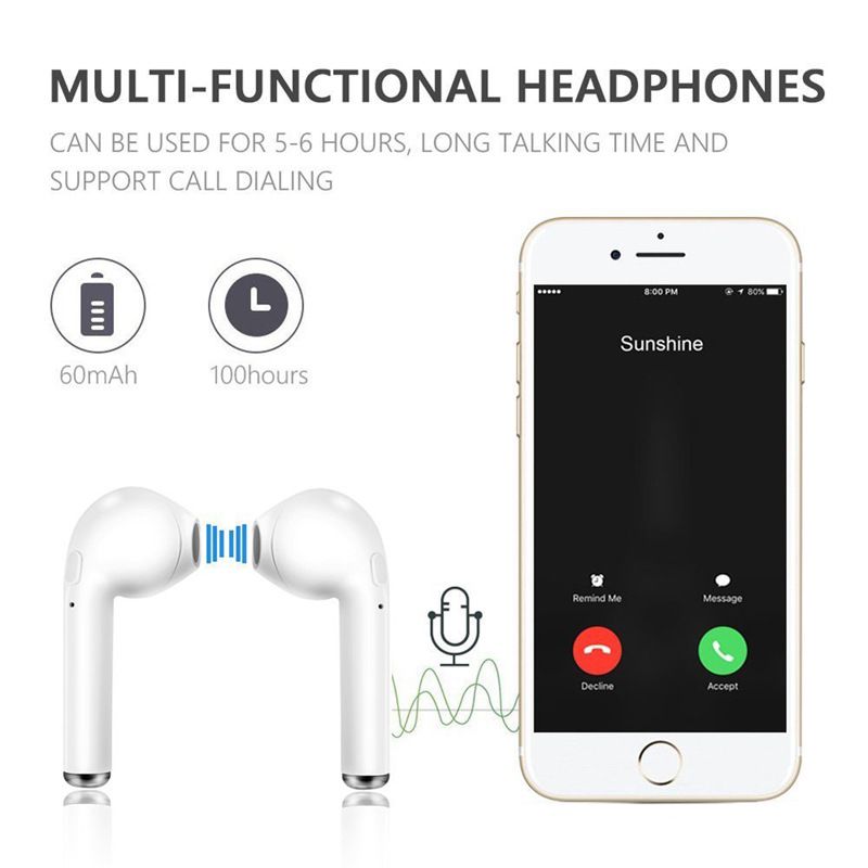 i7s Bluetooth Earphones Wireless Stereo Ear Phone Earphone Earbuds  For Android IOS Airpod Waterproof With Charging Box