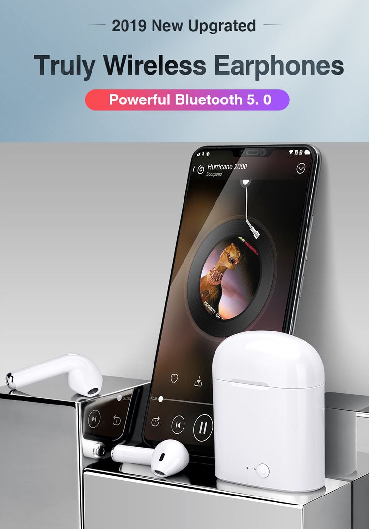 i7s Bluetooth Earphones Wireless Stereo Ear Phone Earphone Earbuds  For Android IOS Airpod Waterproof With Charging Box