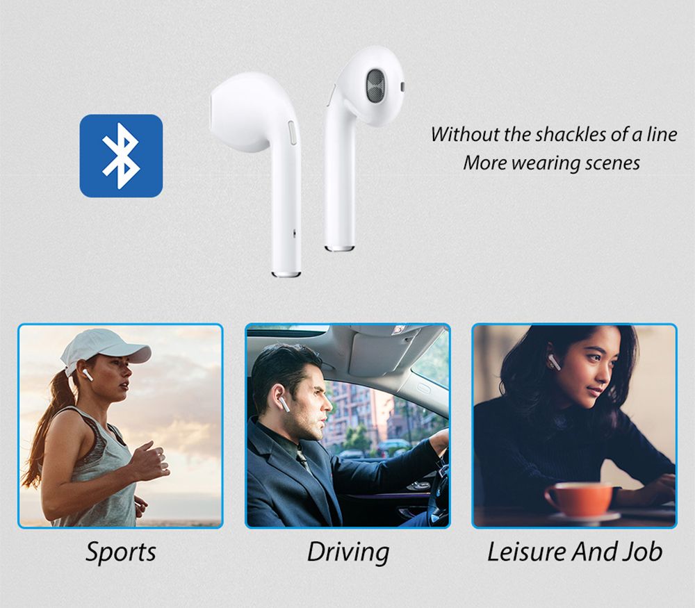 i7s Bluetooth Earphones Wireless Stereo Ear Phone Earphone Earbuds  For Android IOS Airpod Waterproof With Charging Box