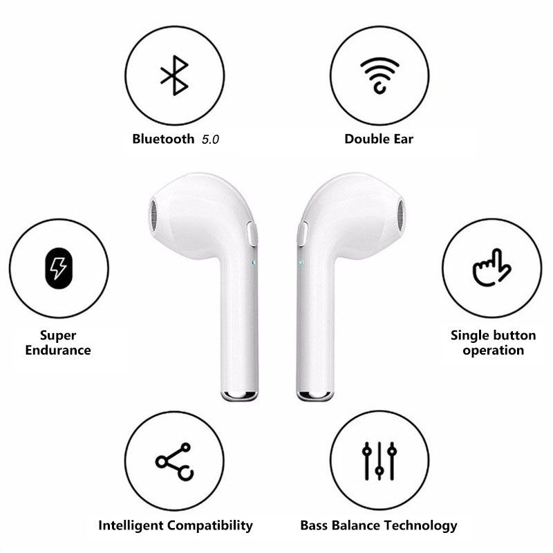 i7s Bluetooth Earphones Wireless Stereo Ear Phone Earphone Earbuds  For Android IOS Airpod Waterproof With Charging Box
