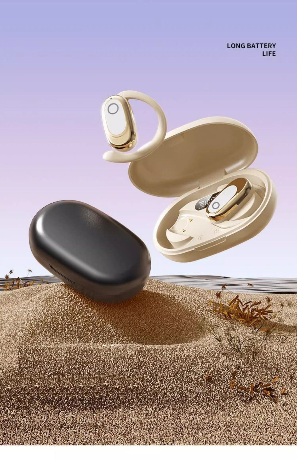 GT735Y Wireless Bluetooth Earbuds Berlin Voice Ear Hanging OWS Adjustable Non In Ear Noise Reduction Earphones TWS Rotating 130 ° Unisex 360 ° Innovative Fit For All Smartphones