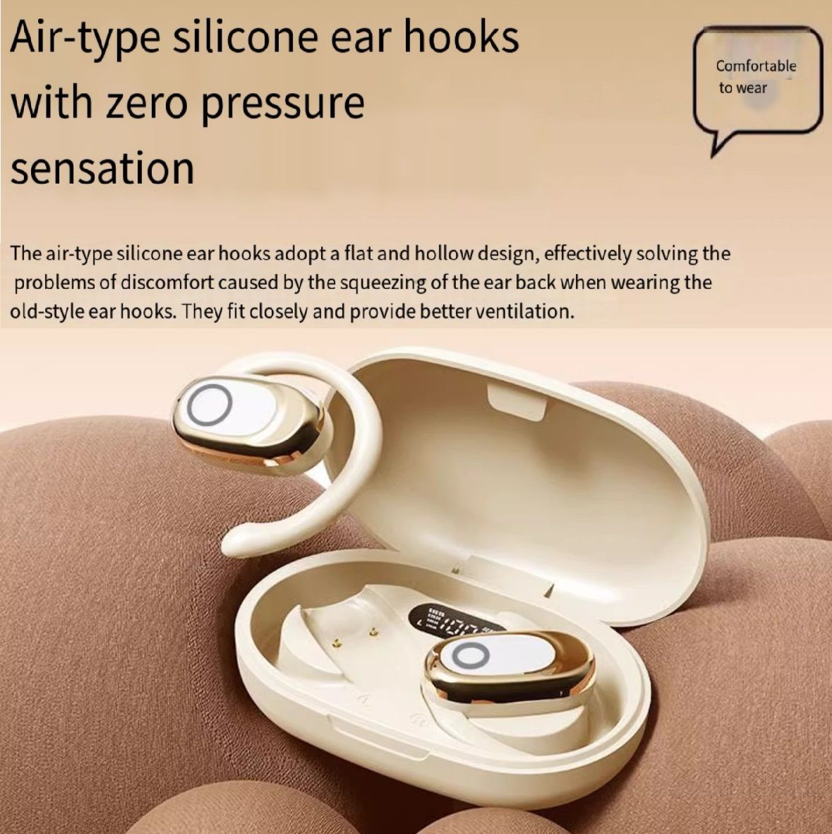 GT735Y Wireless Bluetooth Earbuds Berlin Voice Ear Hanging OWS Adjustable Non In Ear Noise Reduction Earphones TWS Rotating 130 ° Unisex 360 ° Innovative Fit For All Smartphones