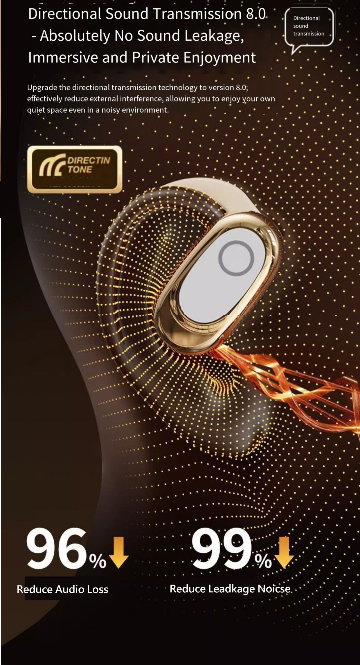 GT735Y Wireless Bluetooth Earbuds Berlin Voice Ear Hanging OWS Adjustable Non In Ear Noise Reduction Earphones TWS Rotating 130 ° Unisex 360 ° Innovative Fit For All Smartphones