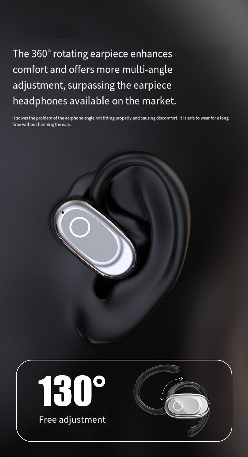 GT735Y Wireless Bluetooth Earbuds Berlin Voice Ear Hanging OWS Adjustable Non In Ear Noise Reduction Earphones TWS Rotating 130 ° Unisex 360 ° Innovative Fit For All Smartphones