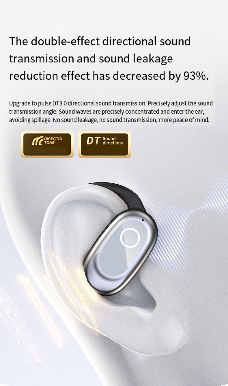 GT735Y Wireless Bluetooth Earbuds Berlin Voice Ear Hanging OWS Adjustable Non In Ear Noise Reduction Earphones TWS Rotating 130 ° Unisex 360 ° Innovative Fit For All Smartphones