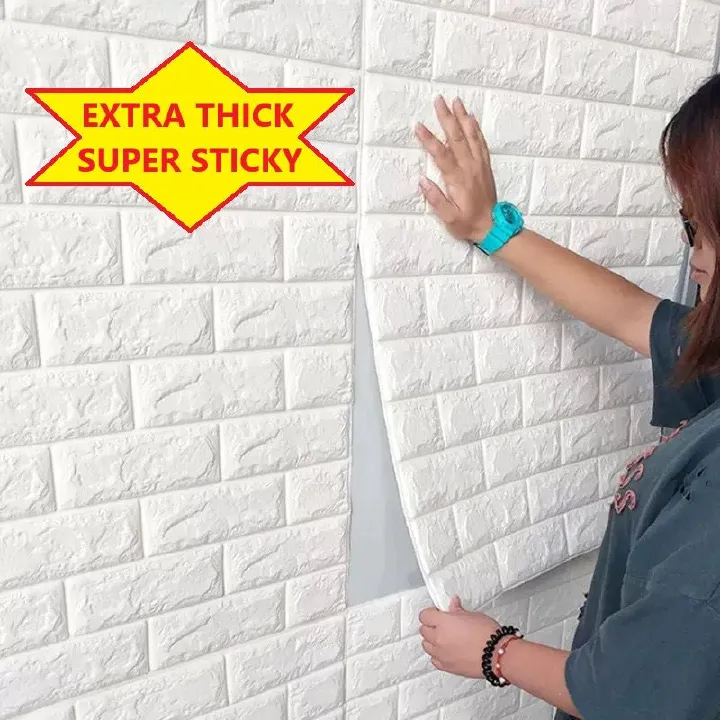 5Pcs Self Adhesive Foam Wallpaper DIY 3D Wall Panel Living Room Brick Stickers Bedroom Kids Room Brick Papers Home Wall Decor