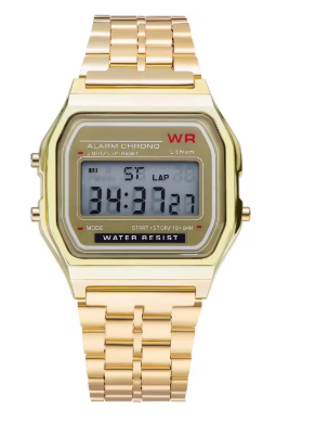 Stainless Steel LED Digital Watches for Men Gold Sliver Luxury Electronic Watch Fashion Business Mens Watch Relogios Masculino Steel Strip Band Watch Multifunctional Fashion Sports Watch