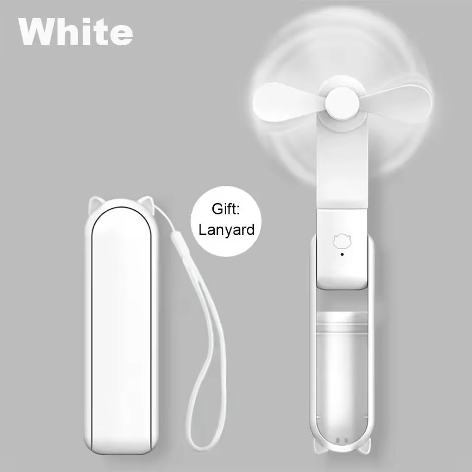 Portable Fan 2000mAh Power Bank 2 in 1 Foldable Handheld Fan Mini Folding Electric Fan USB Rechargeable 3-speed Adjustable Hand Held Small Pocket Table Fan