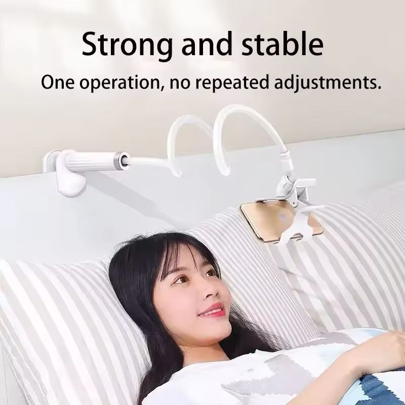 Mobile Phone Holder Stand 360° Rotatable Clip Design Portable Flexible Adjustable Lazy Bed Desktop Bracket Desk Mount Stand 70CM Long Arm Gooseneck Mount Clamp for Universal Mobile Phone Accessories