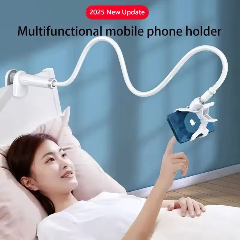 Mobile Phone Holder Stand 360° Rotatable Clip Design Portable Flexible Adjustable Lazy Bed Desktop Bracket Desk Mount Stand 70CM Long Arm Gooseneck Mount Clamp for Universal Mobile Phone Accessories