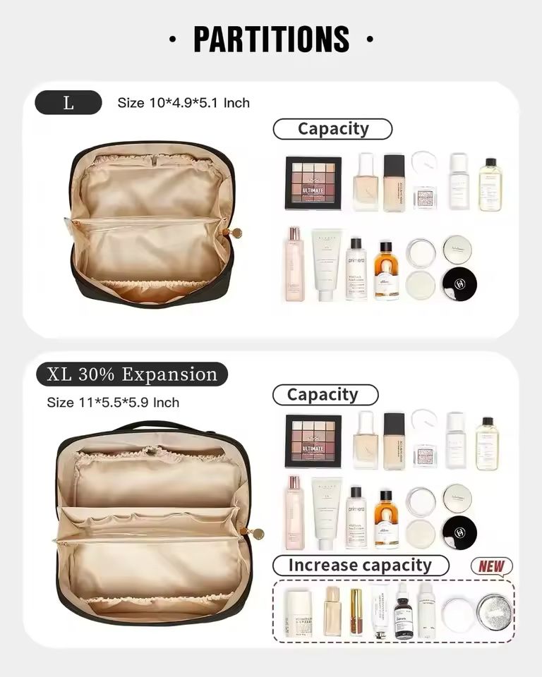 Makeup Organizer PU Leather Women Makeup Bag Lady Convenient Travel Storage Bag Toiletry Kit Bag Make Up Case Pouch Large Big Capacity Toilet Box Fashion Portable Hand Boosting Beauty Cosmetic Bags