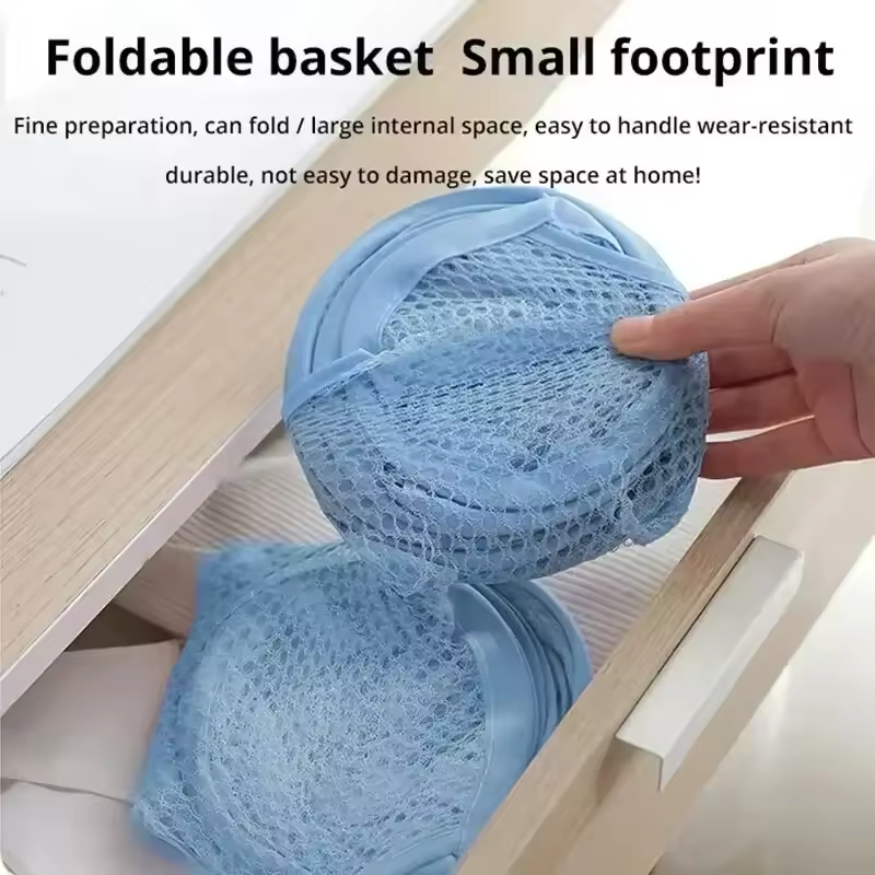 Large Laundry Basket Folding Household Laundry Storage Basket Foldable Dirty Clothes Toy Storage Bag Organizer Big Capacity Collapsible Mesh Pop-up Household Breathable Storage Bucket Clothes Storage