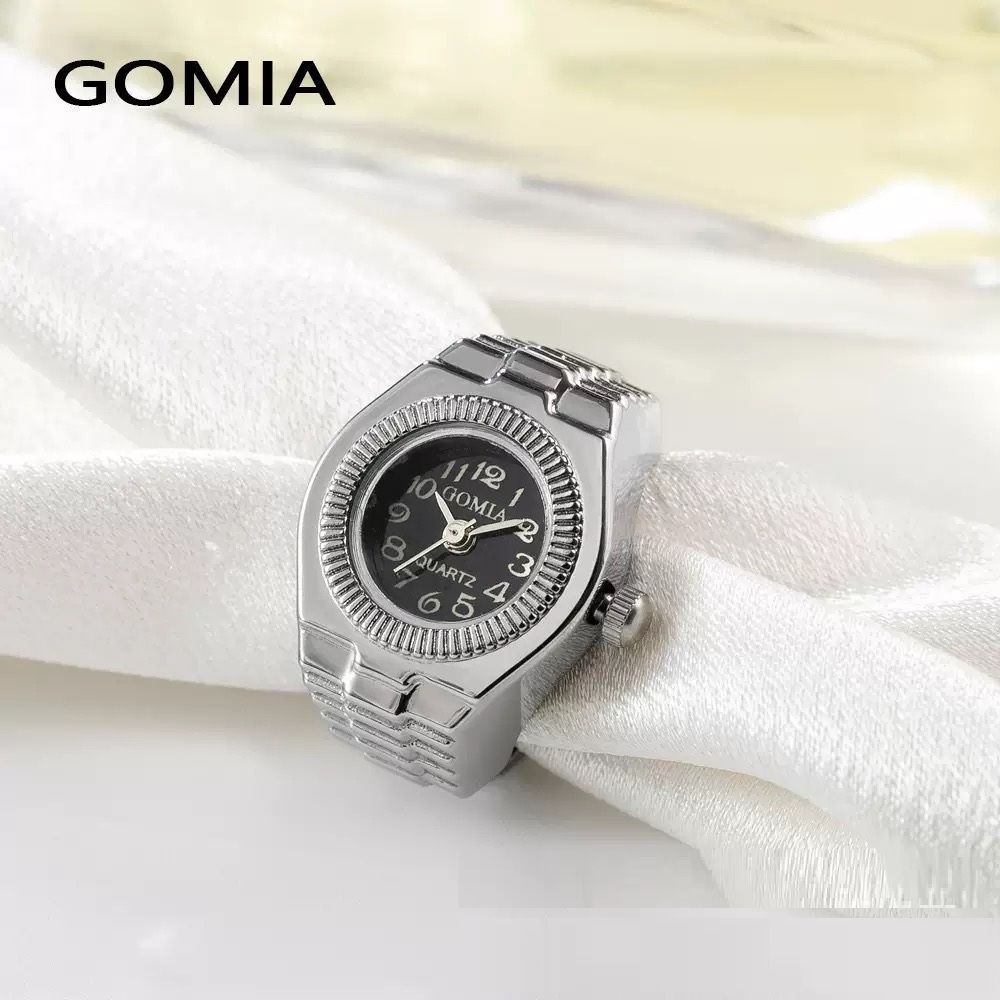 Ring Watch New Hot Selling Creative Alloy Shell Finger Circular Dial Couple Men And Women Finger Watch Ring Creative Movement Fashion Accessories Vintage Shell Quartz Watch Men Jewelry Women Gift